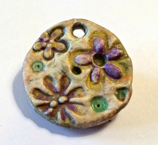 Purple Flower Paper Clay Pendant Air Dry Air Dry Clay Paint Varnish