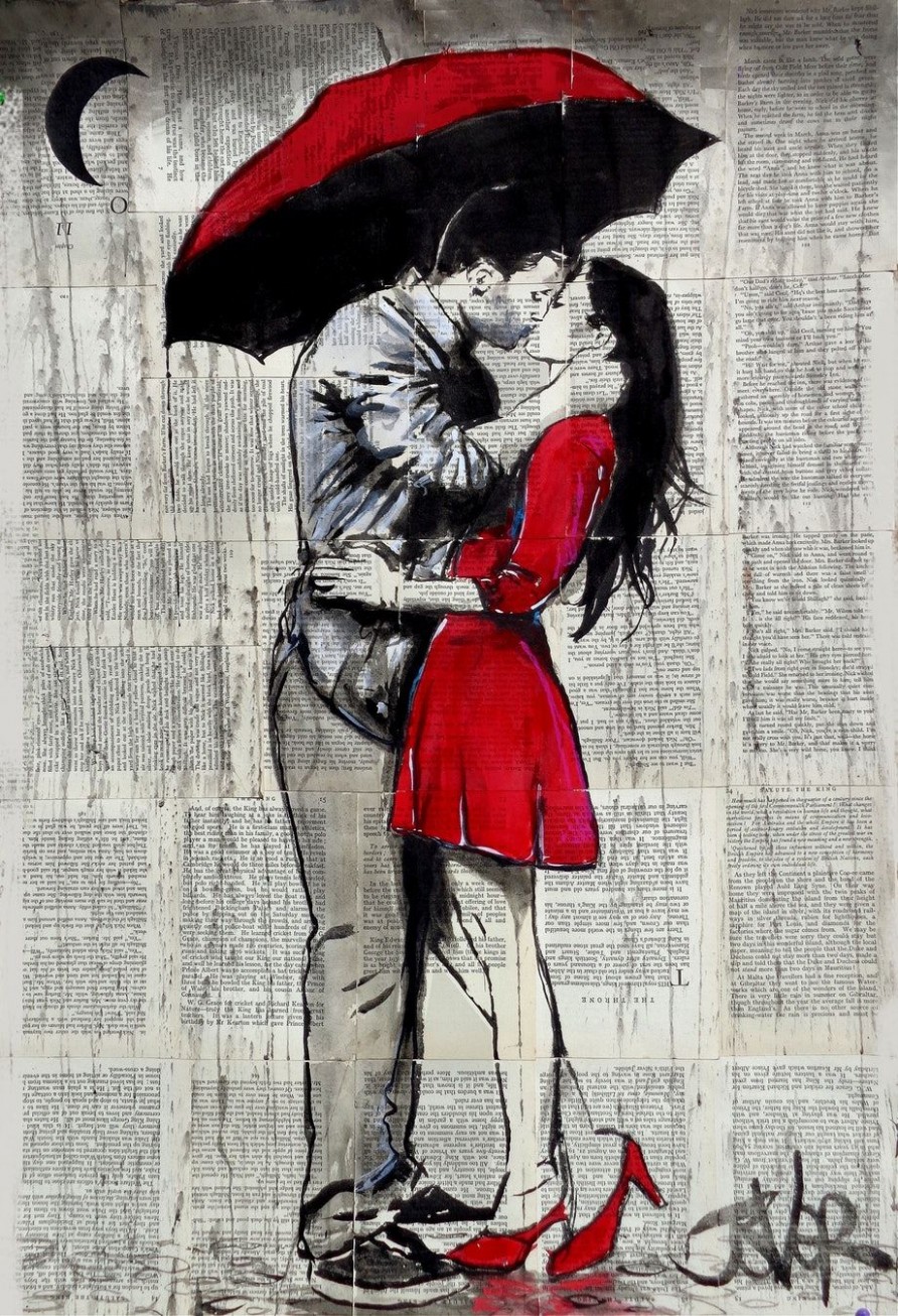 Red Rainy Love In 7 | Art Drawings Beautiful, Love Drawings ..