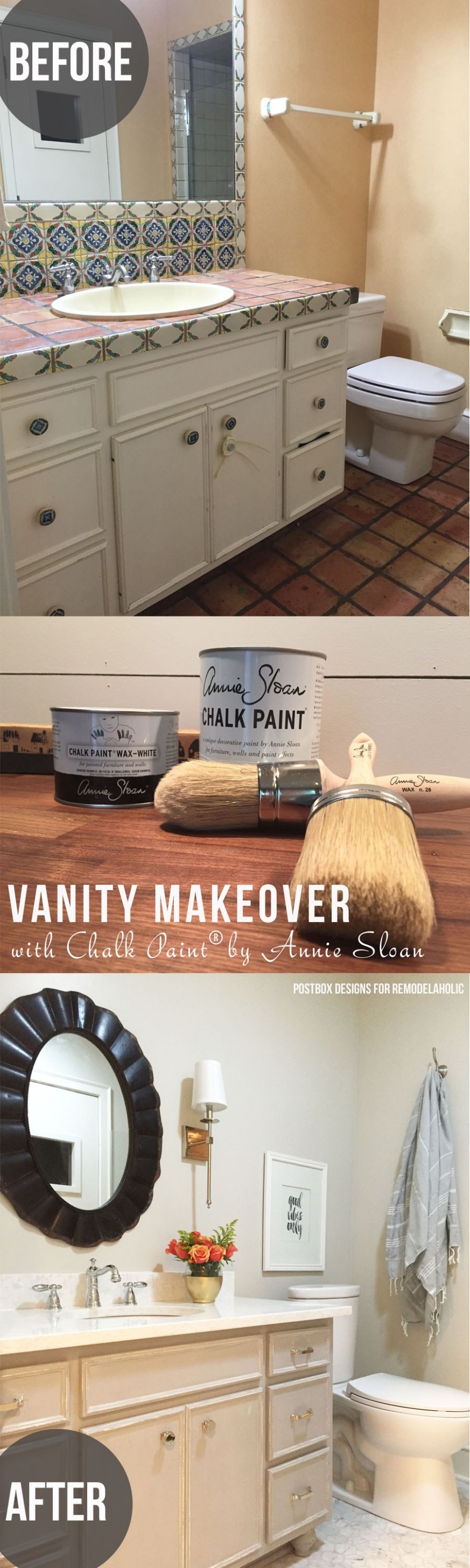 Remodelaholic | Chalk Paint® Bathroom Vanity Makeover! Annie Sloan Chalk Paint Stockist Near Me