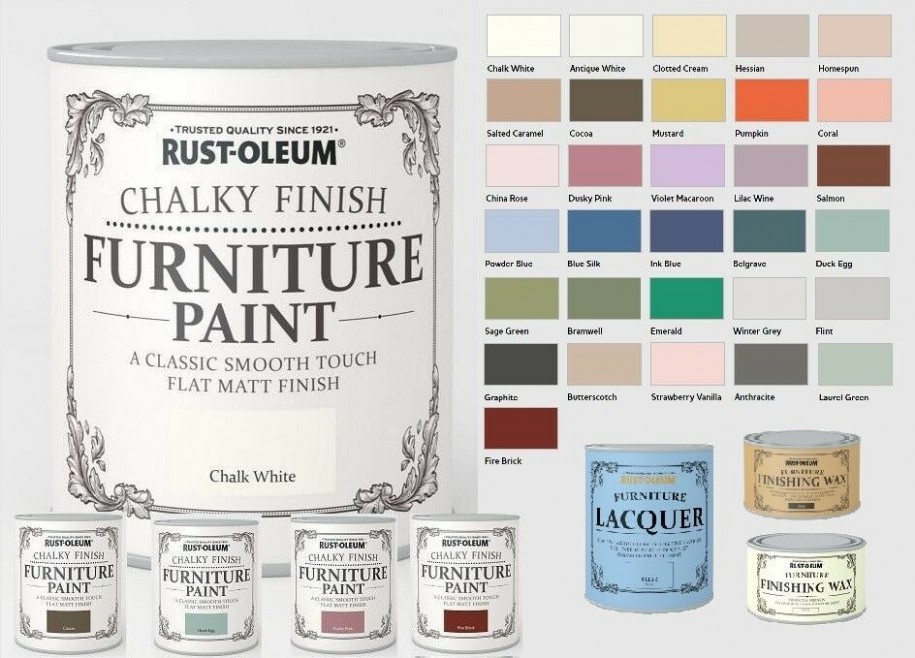Rust Oleum Chalk Chalky Furniture Paint 750ml / 125ml Chic ..