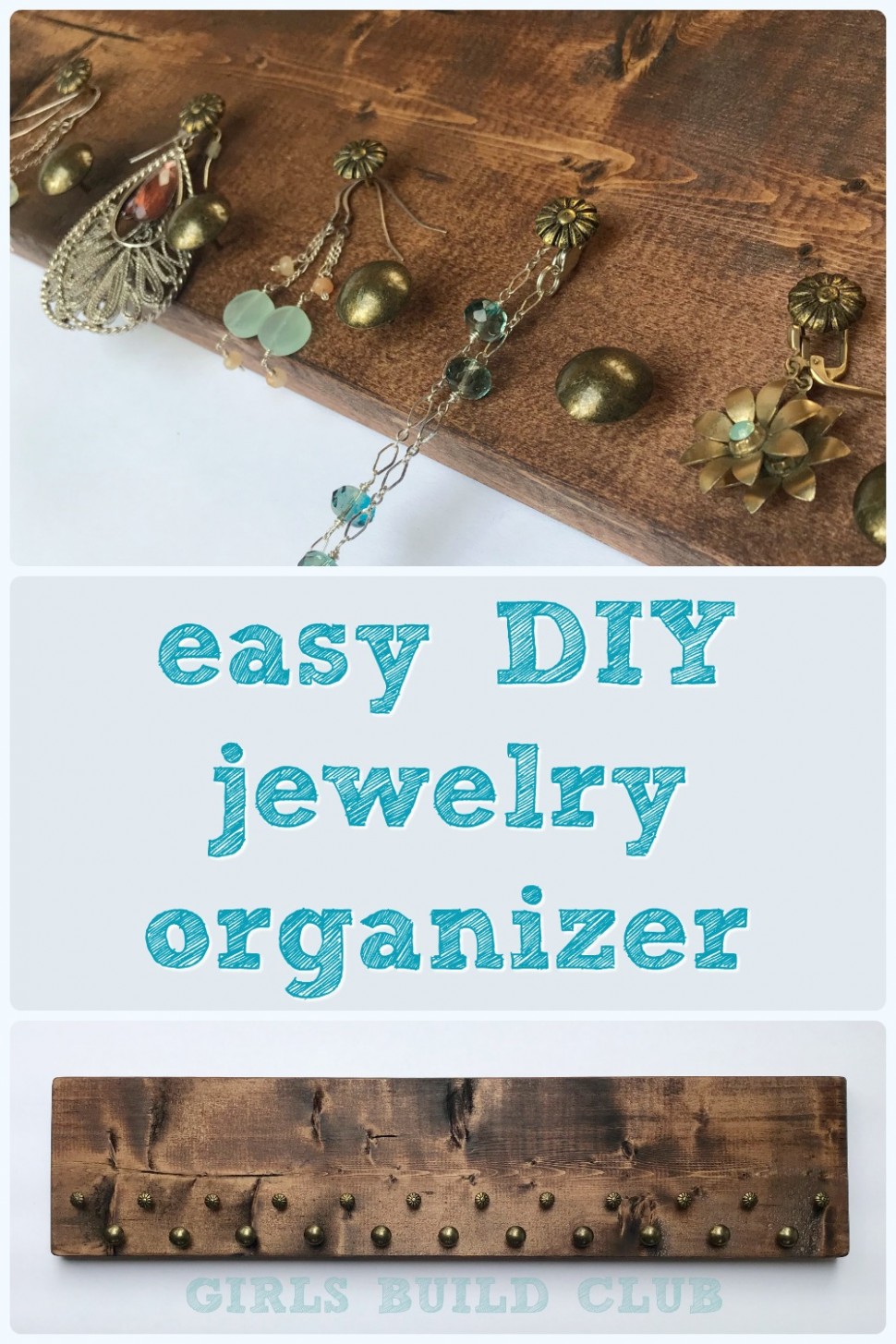 Simple Diy Jewelry Organizer Girls Build Club Furniture Nails Hobby Lobby