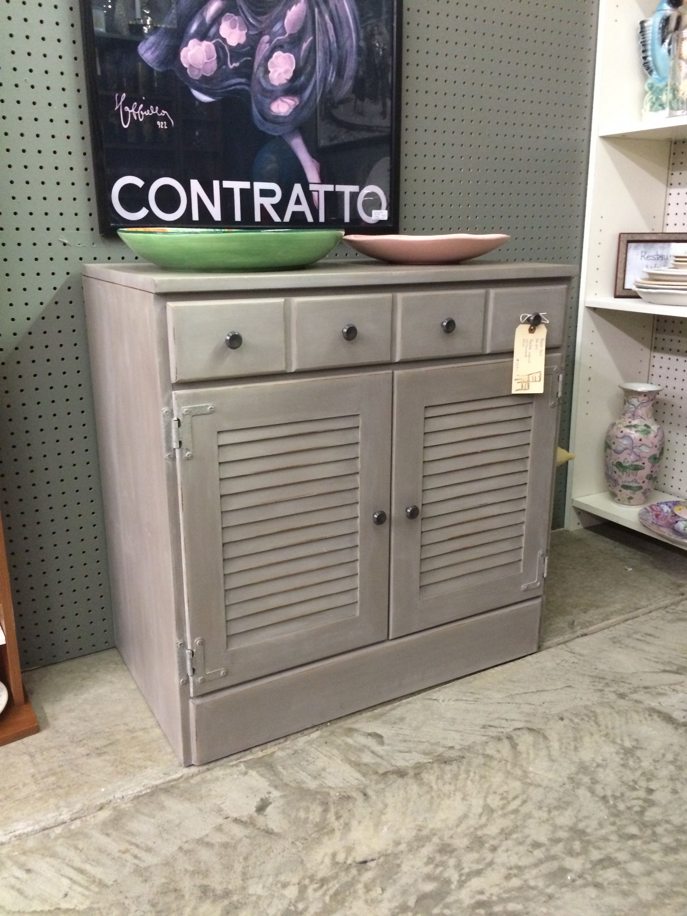 Small Cabinet With Louvered Doors, Painted With Annie Sloan Chalk ..