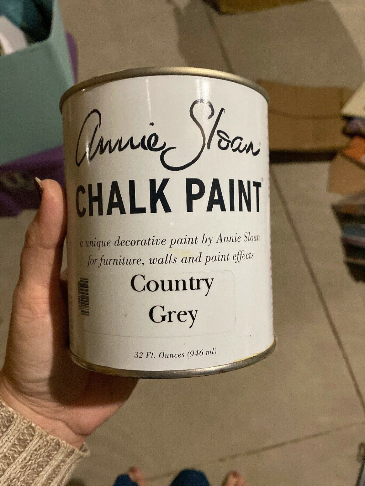 The Original Quart Annie Sloan Chalk Paint “country Grey” Gray Opened And Tested Can You Buy Annie Sloan Chalk Paint At Lowes