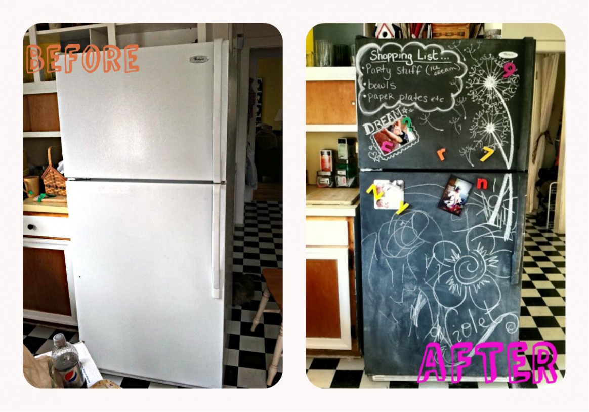 The Patchwork Paisley: Refrigerator Make Over With Chalkboard Paint Can You Paint Over Chalkboard Paint