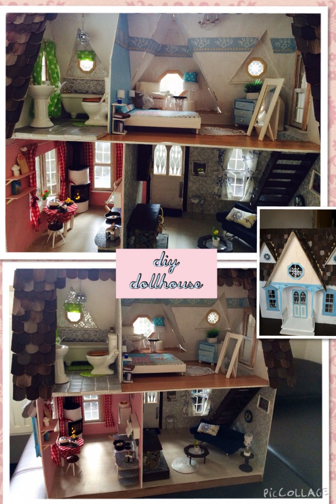 The Whole Dollhouse/miniature House/ Mini Rooms The Framework Of ..