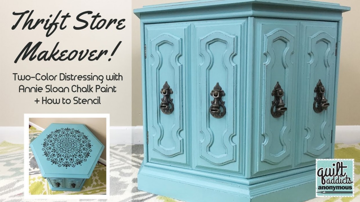Thrift Store Upcycle! 5 Color Distress With Annie Sloan Chalk Paint + Stencil Without Bleeds Annie Sloan Chalk Paint Instructions