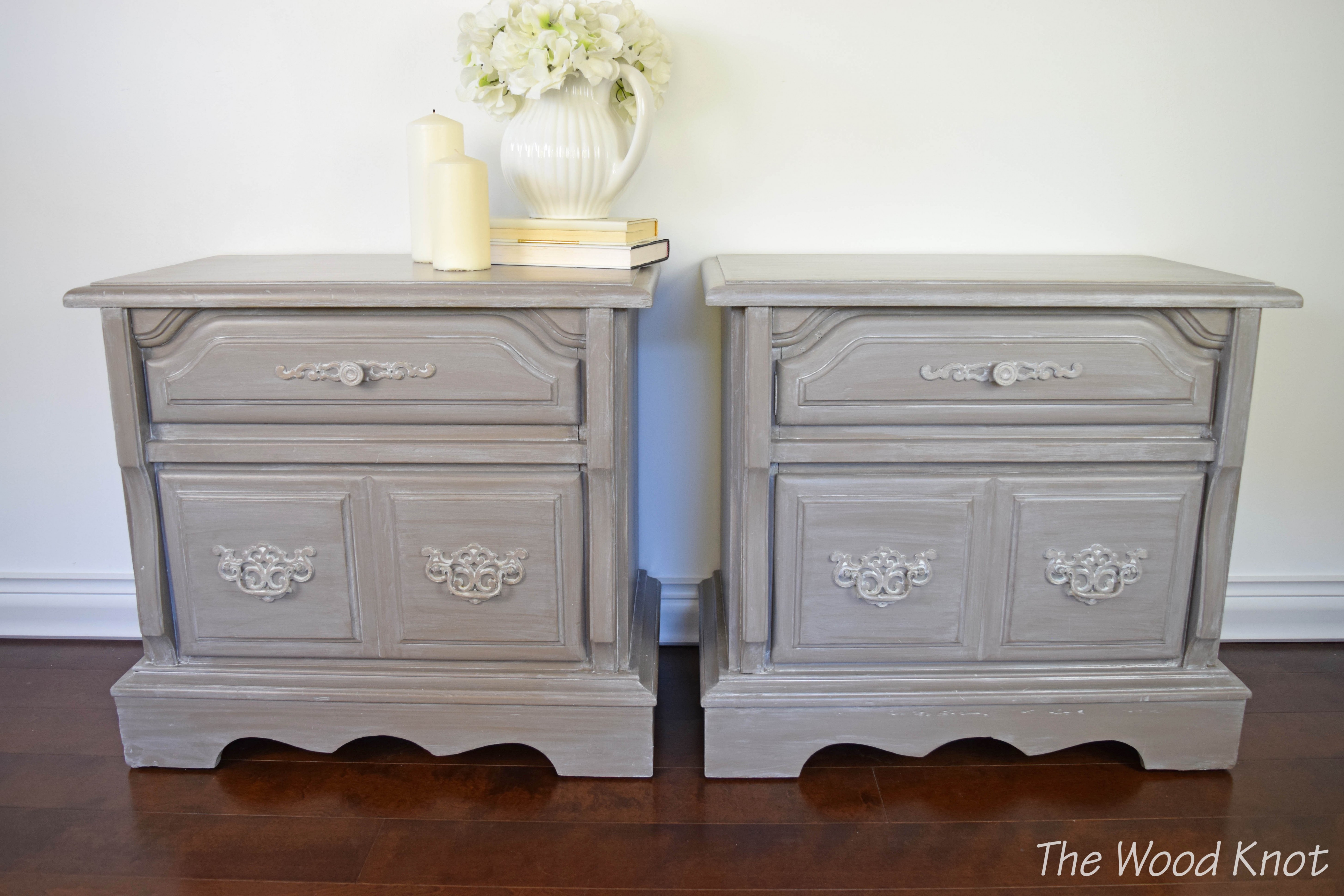 Tow Side Tables, Night Stands, Annie Sloan Chalk Paint French Linen Annie Sloan French Linen With Clear Wax