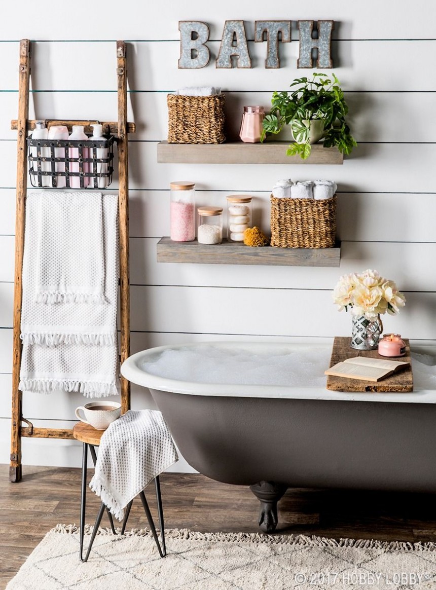 Turn Your Farmhouse Bath Into A Relaxing Oasis By Adding Elegant ..