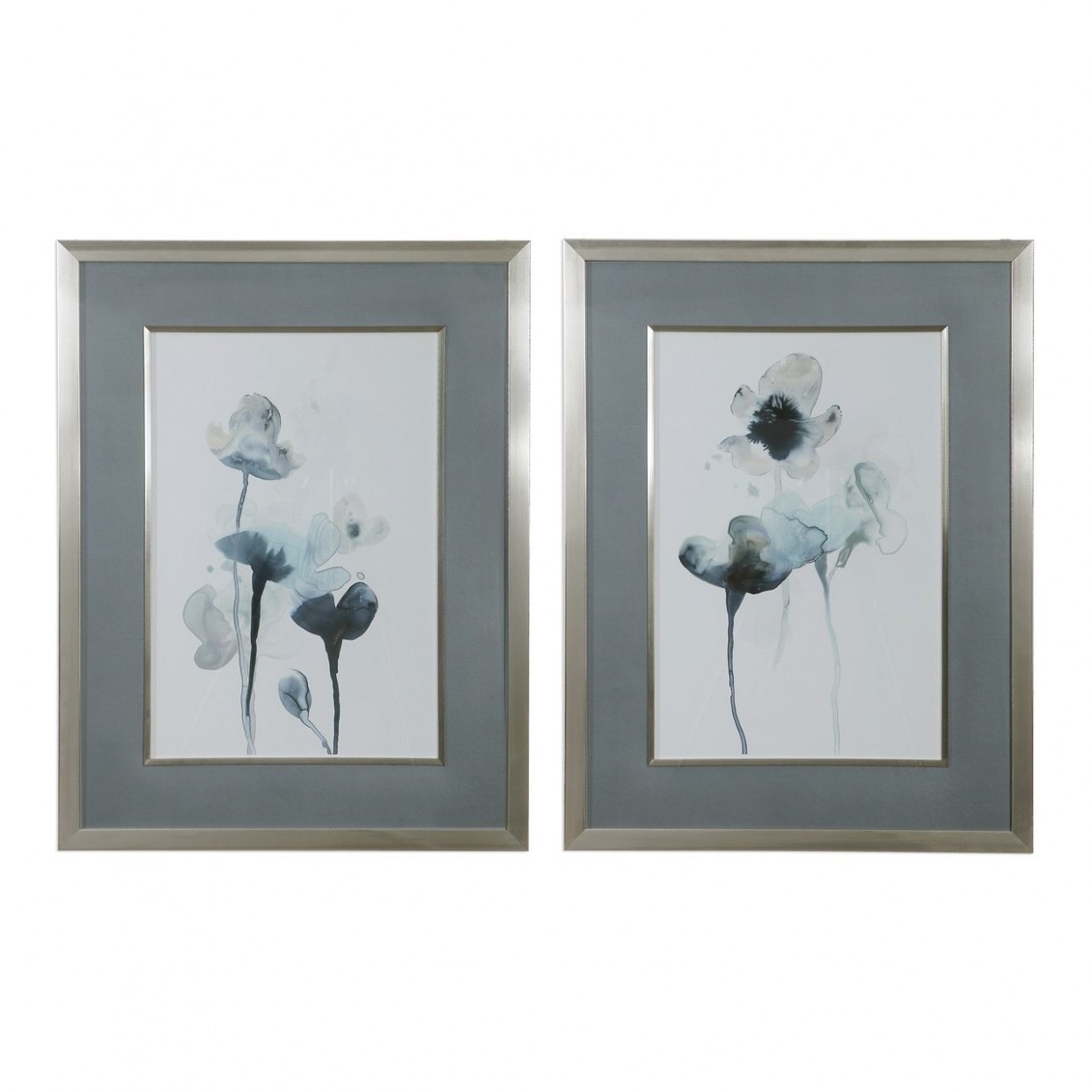 Two Blue Watercolor Floral Prints Painting Cl Near Me For S