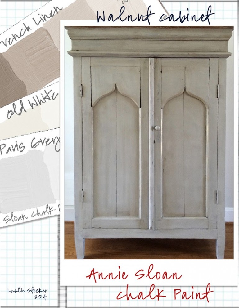 Update – Walnut Cabinet | Colorways With Leslie Stocker Annie Sloan Chalk Paint Colors French Linen