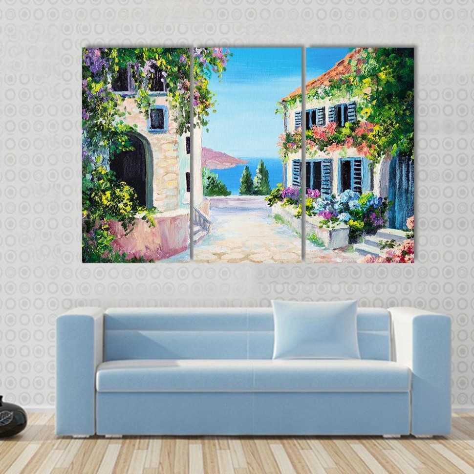 View Of An Old Street Near The Sea Multi Panel Canvas Wall Art Canvas Painting Cles For S Near Me