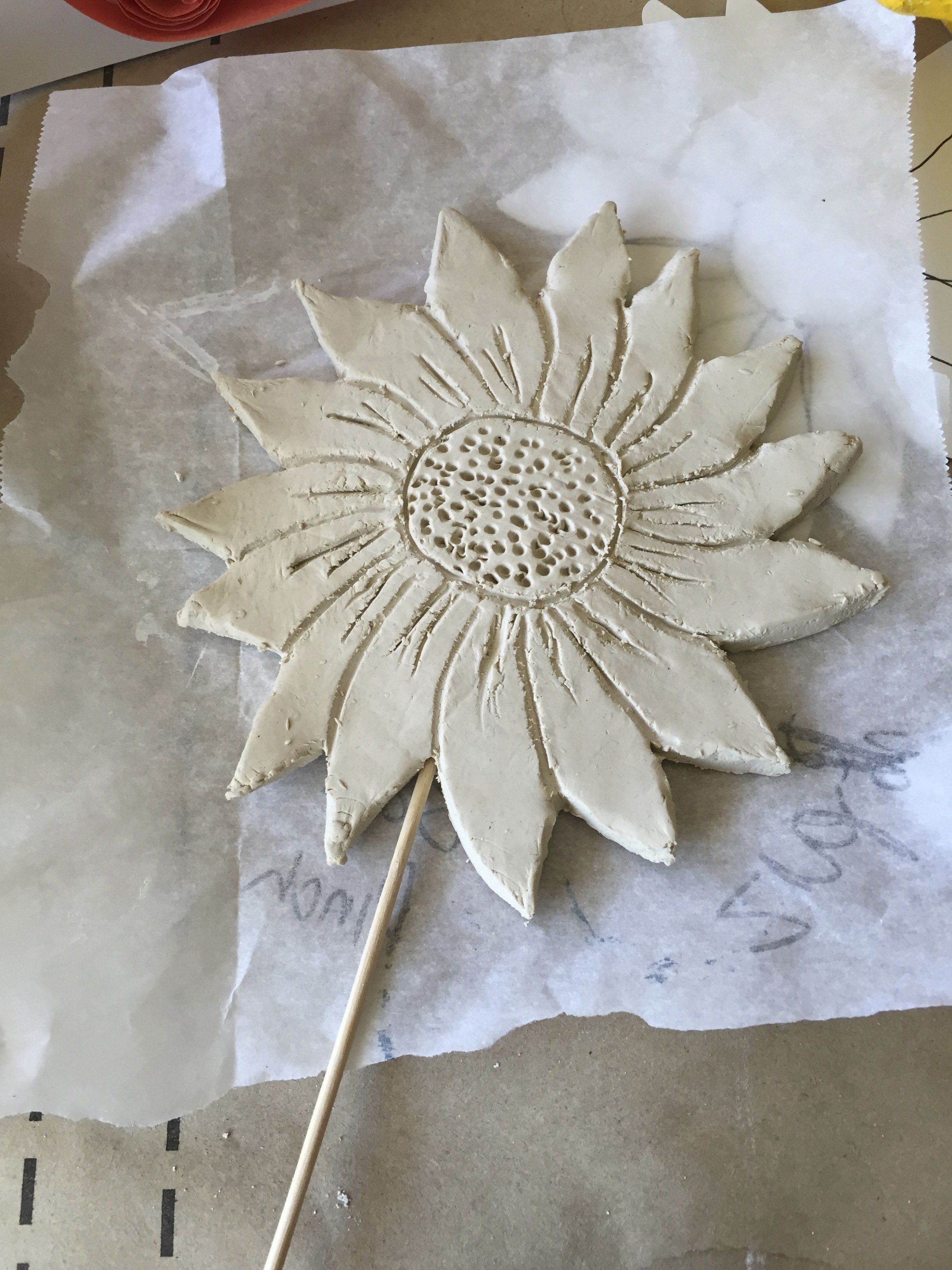 Vincent Van Gogh Sunflower In Air Dry Clay Before Painting With ..