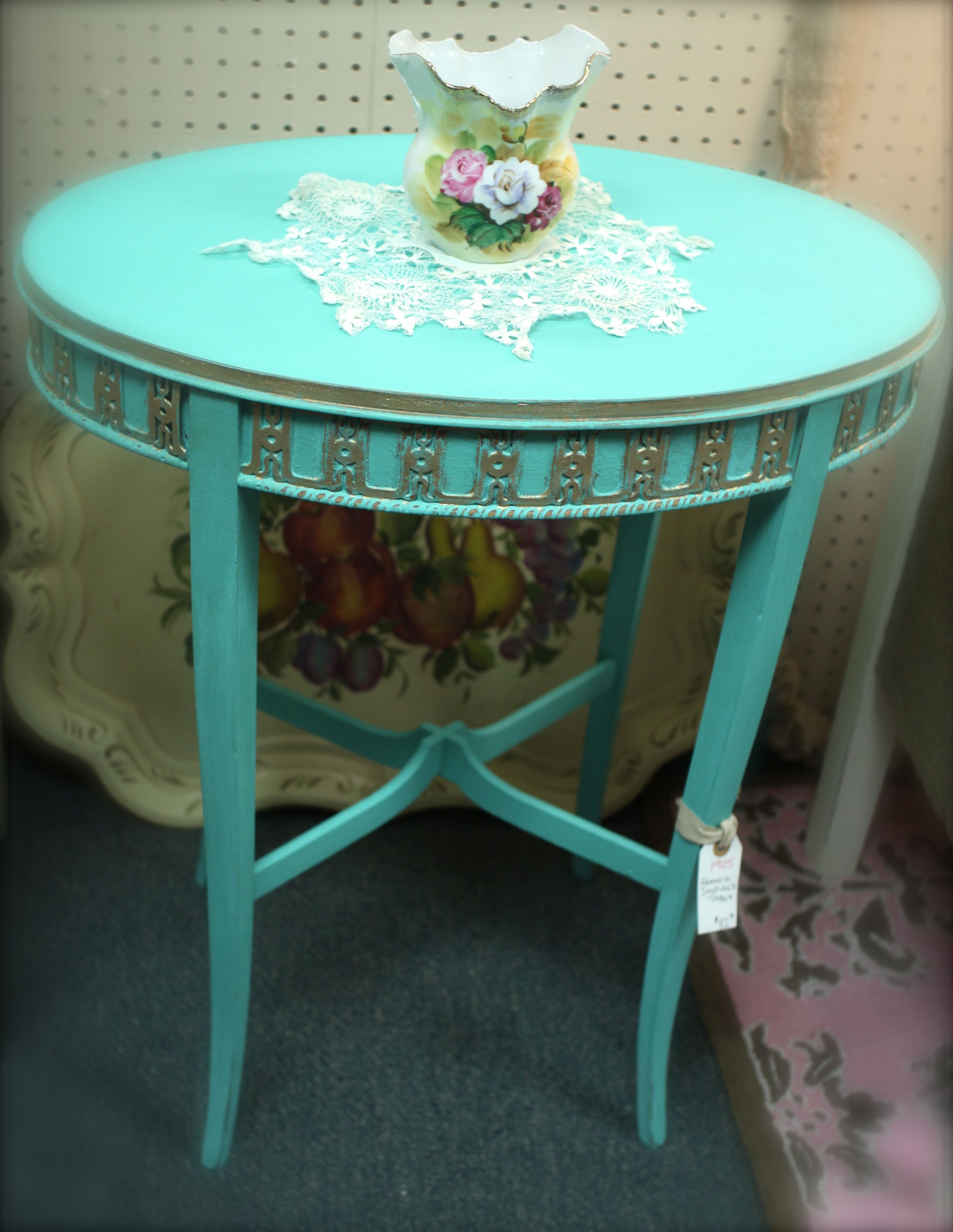 Vintage French Inspired Annie Sloan Chalk Paint Side Table ..