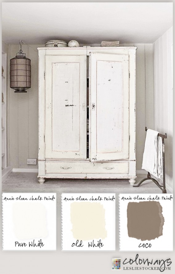 Warm White Armoire | Colorways With Leslie Stocker Annie Sloan Chalk Paint Pure White