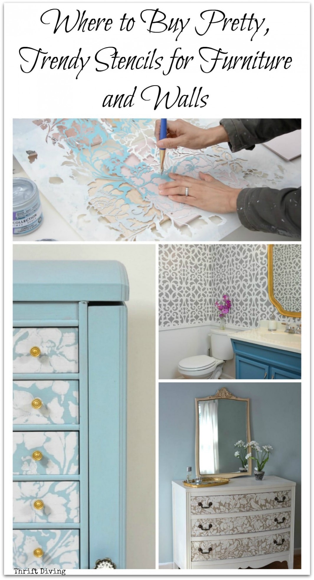 Where To Buy Stencils For Furniture And Walls (6 Best Resources!) Hobby Lobby Dresser Furniture