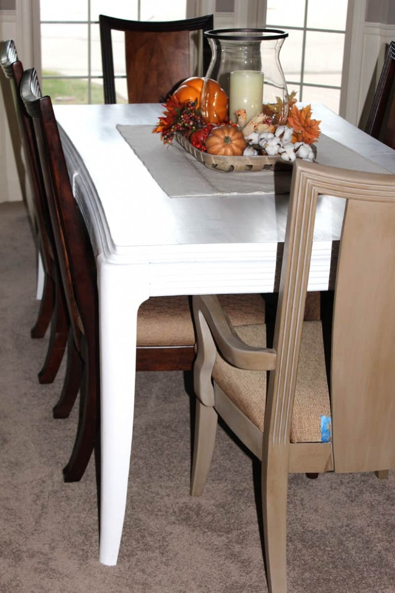 White Chalk Paint Dining Table Love Real Life – Saltandblues How To Distress Chalk Paint On Wood