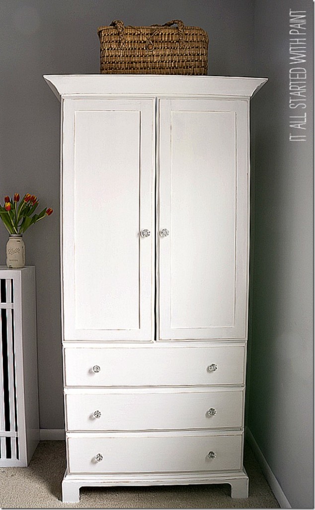 White Painted Armoire It All Started With Paint Annie Sloan Chalk Paint In White