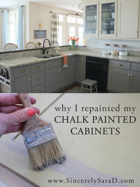 Why I Repainted My Chalk Painted Cabinets | Gray Cabinets ..