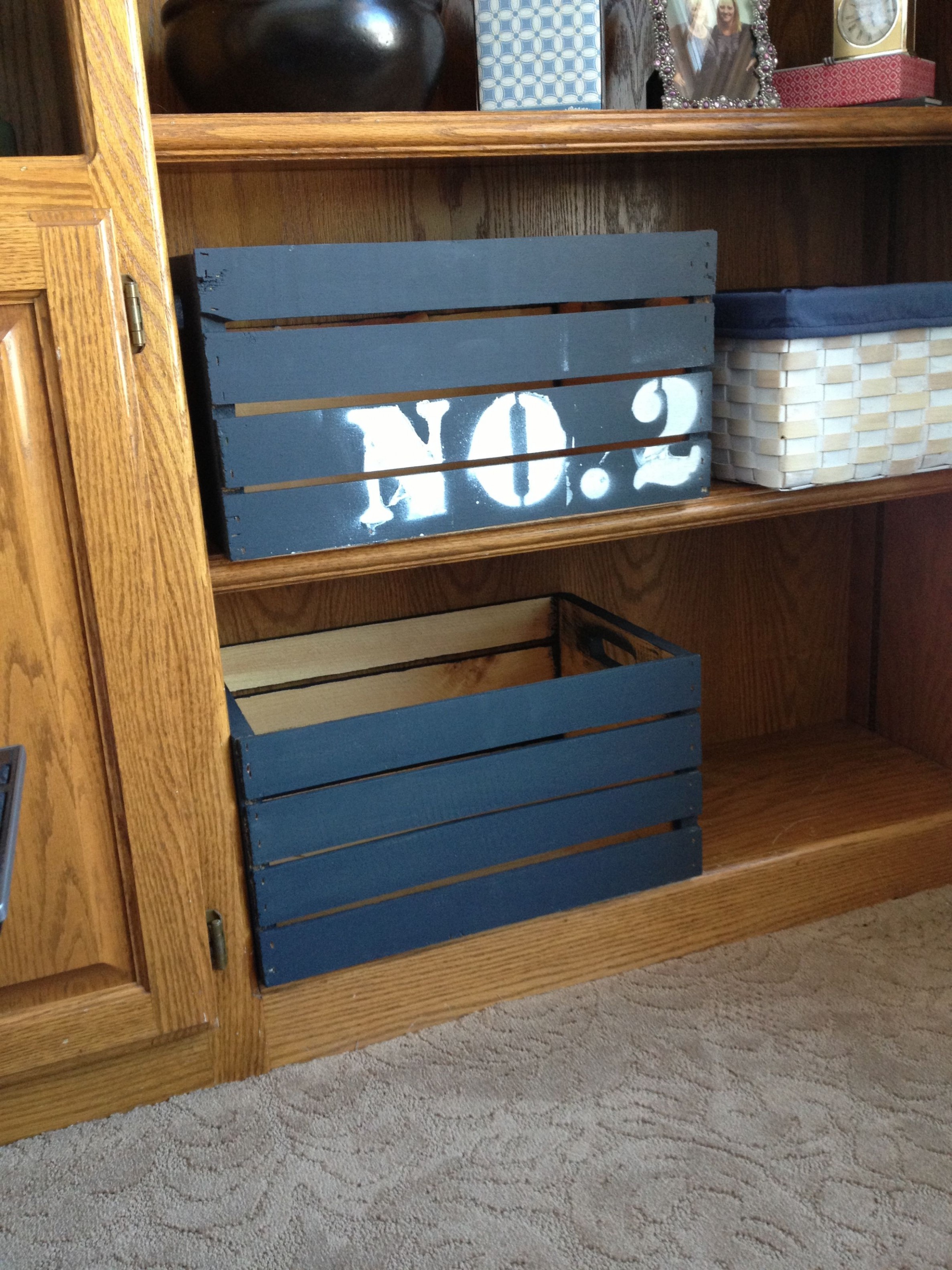 Wood Crates Painted With Annie Sloan Chalk Paint. Stencils ..