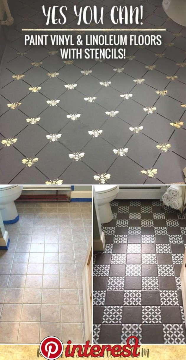 Yes You Can Paint Vinyl & Linoleum Floors With Stencils! Most ..