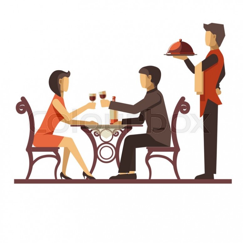 Young Couple Dating In Restaurant And ... | Stock Vector ..